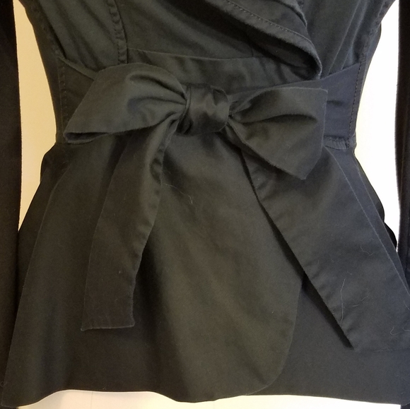 BCBG Max Azria black wrap tie-front blazer size S - Picture 7 of 8